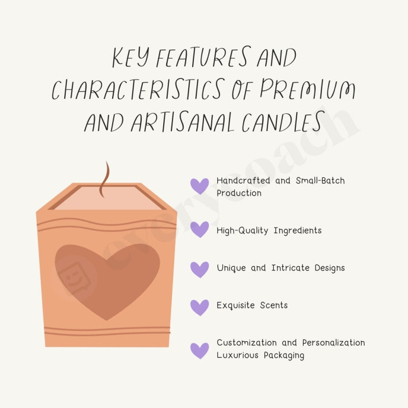 Key Features And Characteristics Of Premium Artisanal Candles Instagram Post Canva Template