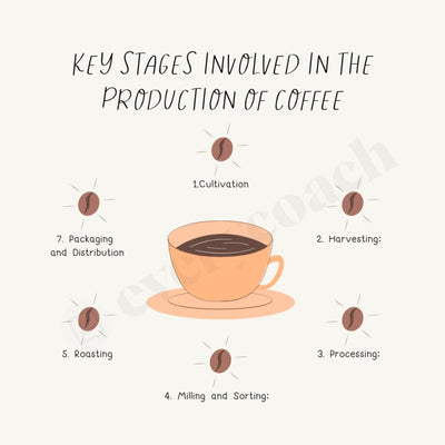 Key Stages Involved In The Production Of Coffee Instagram Post Canva Template