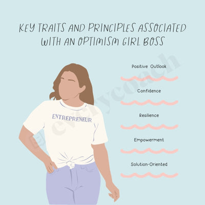 Key Traits And Principles Associated With An Optimism Girl Boss Instagram Post Canva Template
