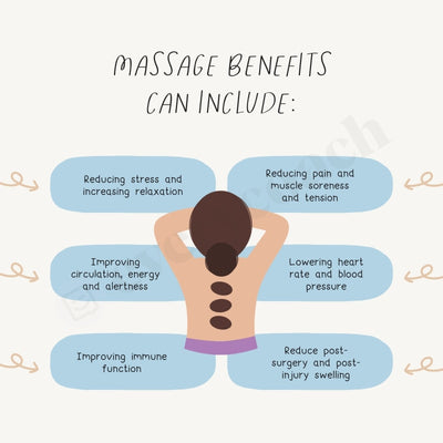 Massage Benefits Can Include Instagram Post Canva Template