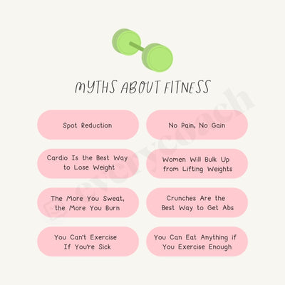Myths About Fitness Instagram Post Canva Template