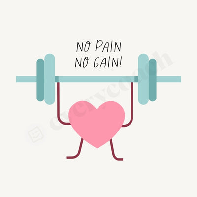 No Pain Gain Instagram Post Canva Template