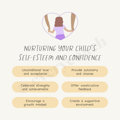 Nurturing Your Childs Self Esteem And Confidence Instagram Post Canva Template