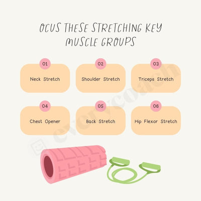 Ocus These Stretching Key Muscle Groups Instagram Post Canva Template