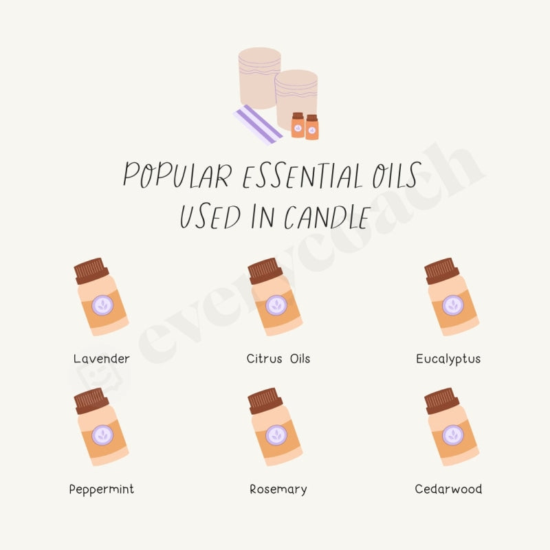 Popular Essential Oils Used In Candle Instagram Post Canva Template