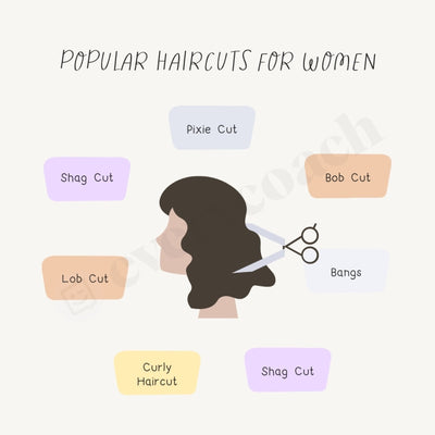 Popular Haircuts For Women Instagram Post Canva Template