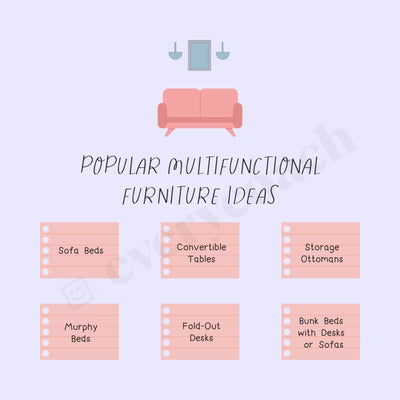 Popular Multifunctional Furniture Ideas Instagram Post Canva Template
