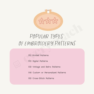 Popular Types Of Embroidery Patterns Instagram Post Canva Template