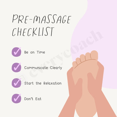 Pre-Massage Checklist Instagram Post Canva Template