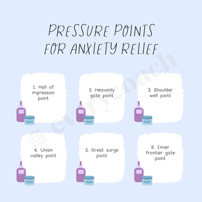 Pressure Points For Anxiety Relief Instagram Post Canva Template