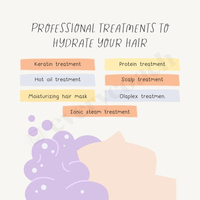 Professional Treatments To Hydrate Your Hair Instagram Post Canva Template