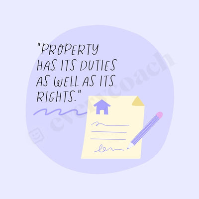 Property Has Its Duties As Well Rights Instagram Post Canva Template