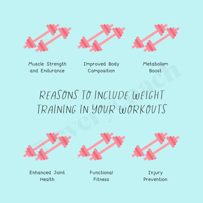 Reasons To Include Weight Training In Your Workouts Instagram Post Canva Template