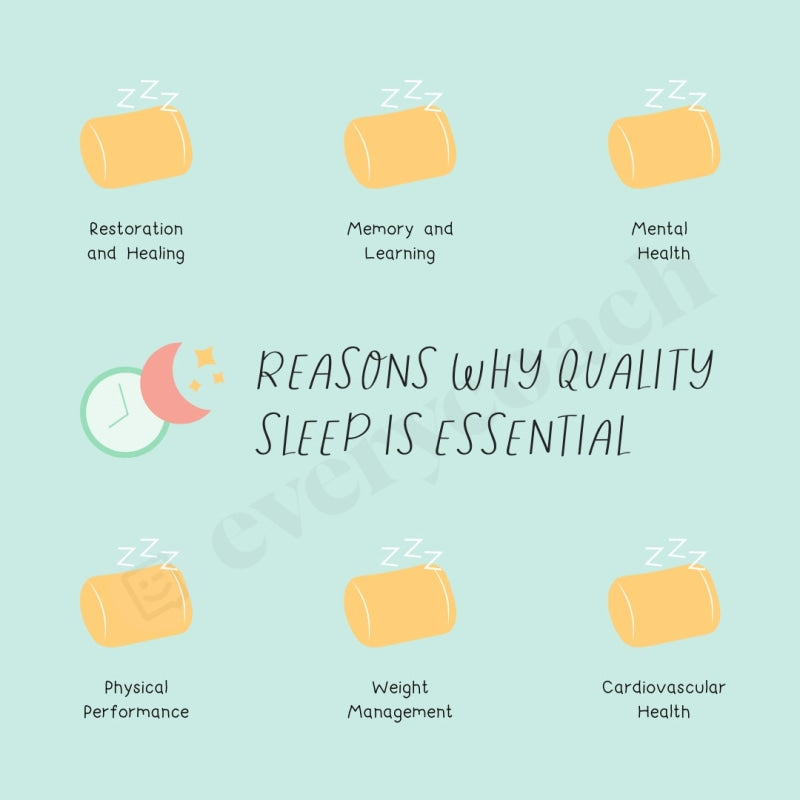 Reasons Why Quality Sleep Is Essential Instagram Post Canva Template