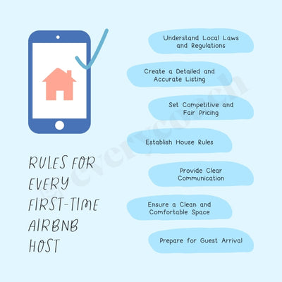 Rules For Every First-Time Airbnb Host Instagram Post Canva Template