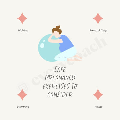 Safe Pregnancy Exercises To Consider Instagram Post Canva Template