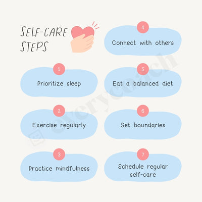 Self-Care Steps Instagram Post Canva Template