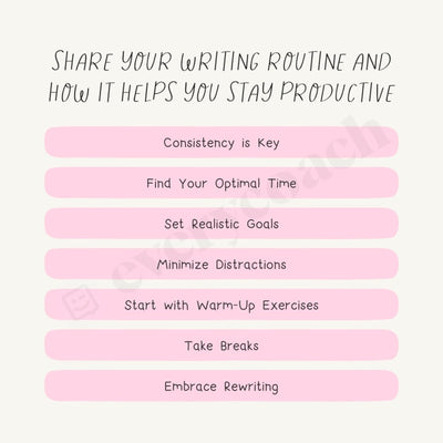 Share Your Writing Routine And How It Helps You Stay Productive Instagram Post Canva Template