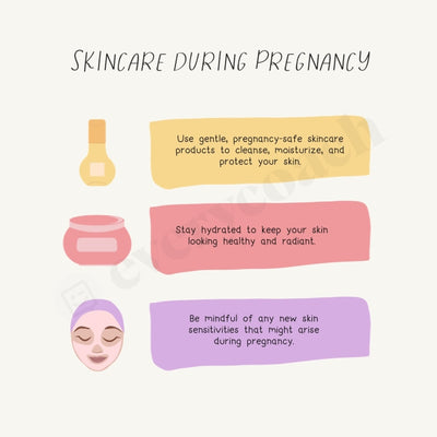 Skincare During Pregnancy Instagram Post Canva Template
