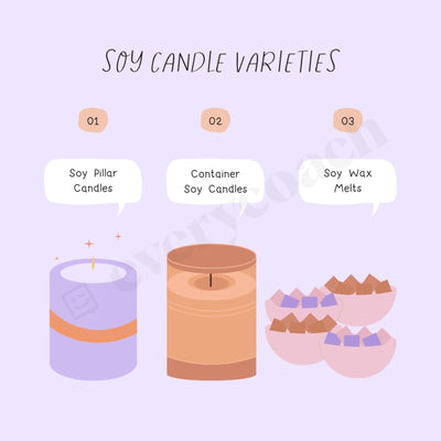 Soy Candle Varieties Instagram Post Canva Template