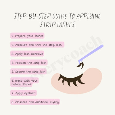 Step By Guide To Applying Strip Lashes Instagram Post Canva Template