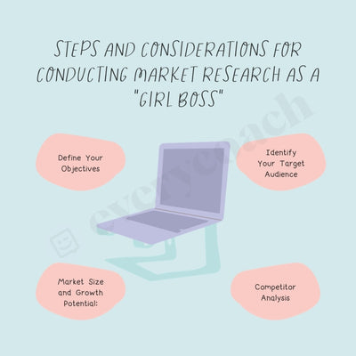 Steps And Considerations For Conducting Market Research As A Girl Boss Instagram Post Canva Template