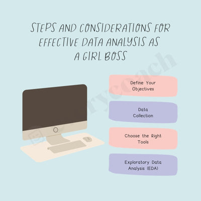Steps And Considerations For Effective Data Analysis As A Girl Boss Instagram Post Canva Template
