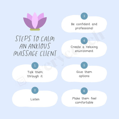 Steps To Calm An Anxious Massage Client Instagram Post Canva Template