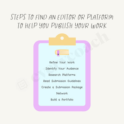 Steps To Find An Editor Or Platform Help You Publish Your Work Instagram Post Canva Template