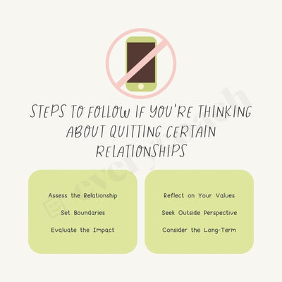 Steps To Follow If Youre Thinking About Quitting Certain Relationships Instagram Post Canva Template