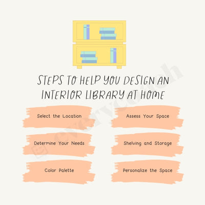Steps To Help You Design An Interior Library At Home Instagram Post Canva Template