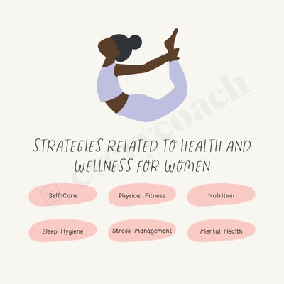 Strategies Related To Health And Wellness For Women Instagram Post Canva Template