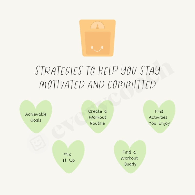 Strategies To Help You Stay Motivated And Committed Instagram Post Canva Template