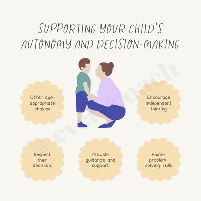 Supporting Your Childs Autonomy And Decision Making Instagram Post Canva Template