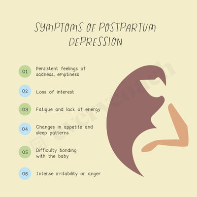 Symptoms Of Postpartum Depression Instagram Post Canva Template