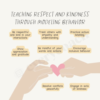 Teaching Respect And Kindness Through Modeling Behavior Instagram Post Canva Template