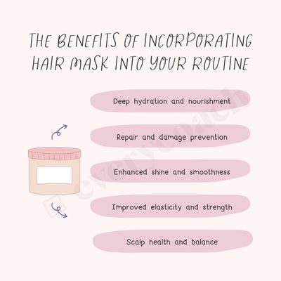 The Benefits Of Incorporating Hair Mask Into Your Routine Instagram Post Canva Template