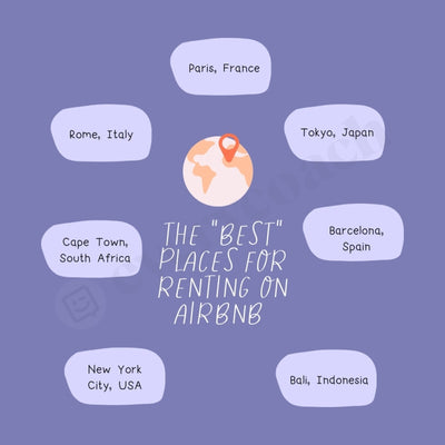 The Best Places For Renting On Airbnb Instagram Post Canva Template