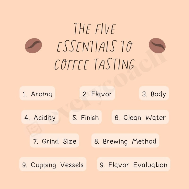 The Five Essentials To Coffee Tasting Instagram Post Canva Template