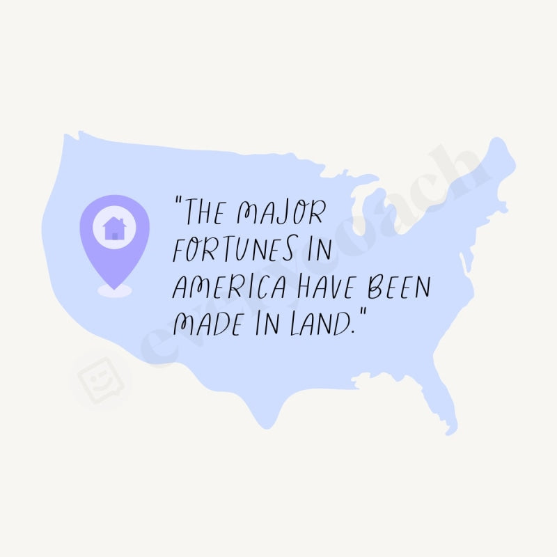 The Major Fortunes In America Have Been Made Land Instagram Post Canva Template