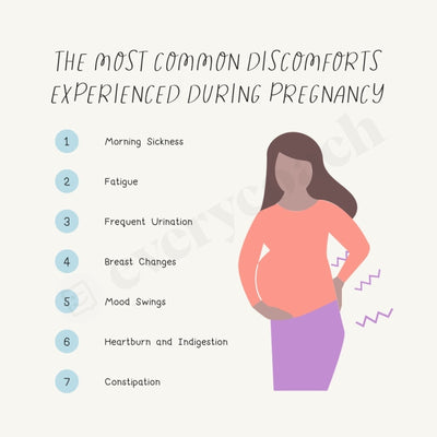 The Most Common Discomforts Experienced During Pregnancy Instagram Post Canva Template