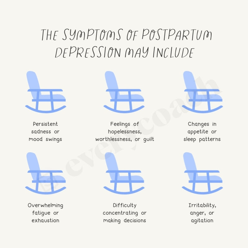The Symptoms Of Postpartum Depression May Include Instagram Post Canva Template