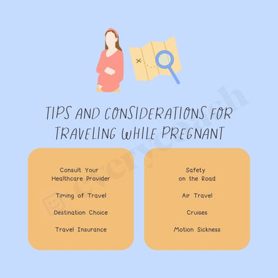 Tips And Considerations For Traveling While Pregnant Instagram Post Canva Template