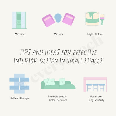 Tips And Ideas For Effective Interior Design In Small Spaces Instagram Post Canva Template