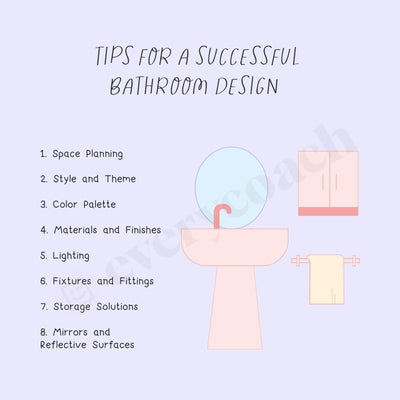 Tips For A Successful Bathroom Design Instagram Post Canva Template