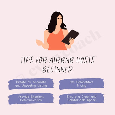 Tips For Airbnb Hosts Beginner Instagram Post Canva Template