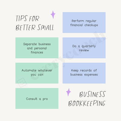 Tips For Better Small Business Bookkeeping Instagram Post Canva Template