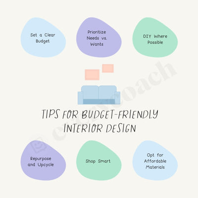 Tips For Budget Friendly Interior Design Instagram Post Canva Template