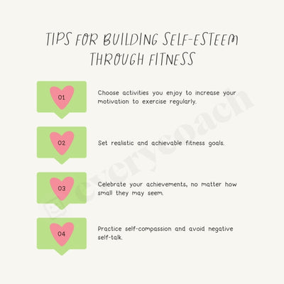 Tips For Building Self Esteem Through Fitness Instagram Post Canva Template