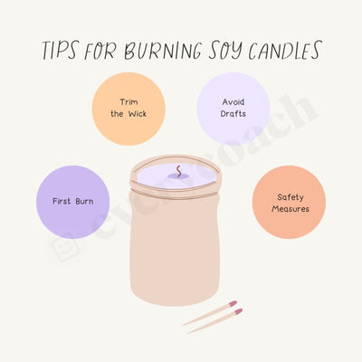 Tips For Burning Soy Candles Instagram Post Canva Template